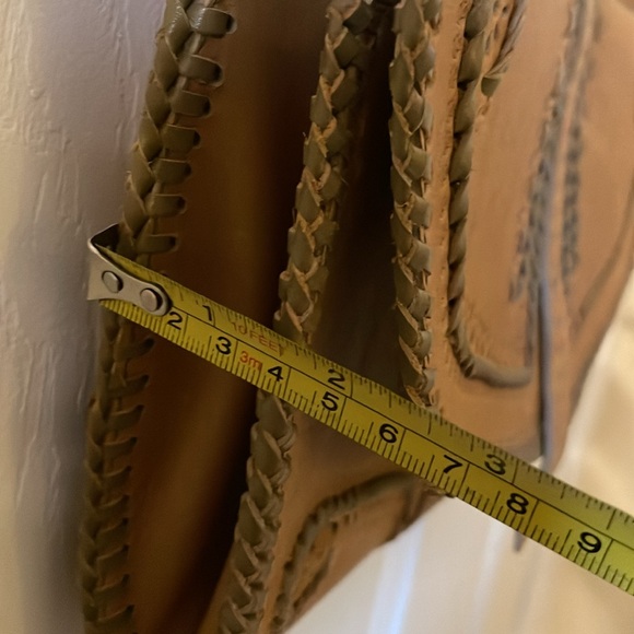 VINTAGE gorgeous braided hand tooled leather purse shoulder bag - Picture 6 of 11